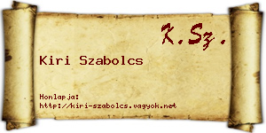 Kiri Szabolcs névjegykártya