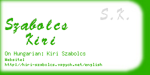 szabolcs kiri business card